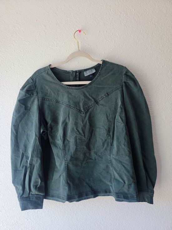 Universal Thread Tops - Universal Thread Dark Teal Puff Sleeve Top